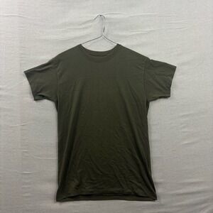 Duke T-Shirt Mens Medium Olive Green Solid Short Sleeve Crew Neck Basic Tee